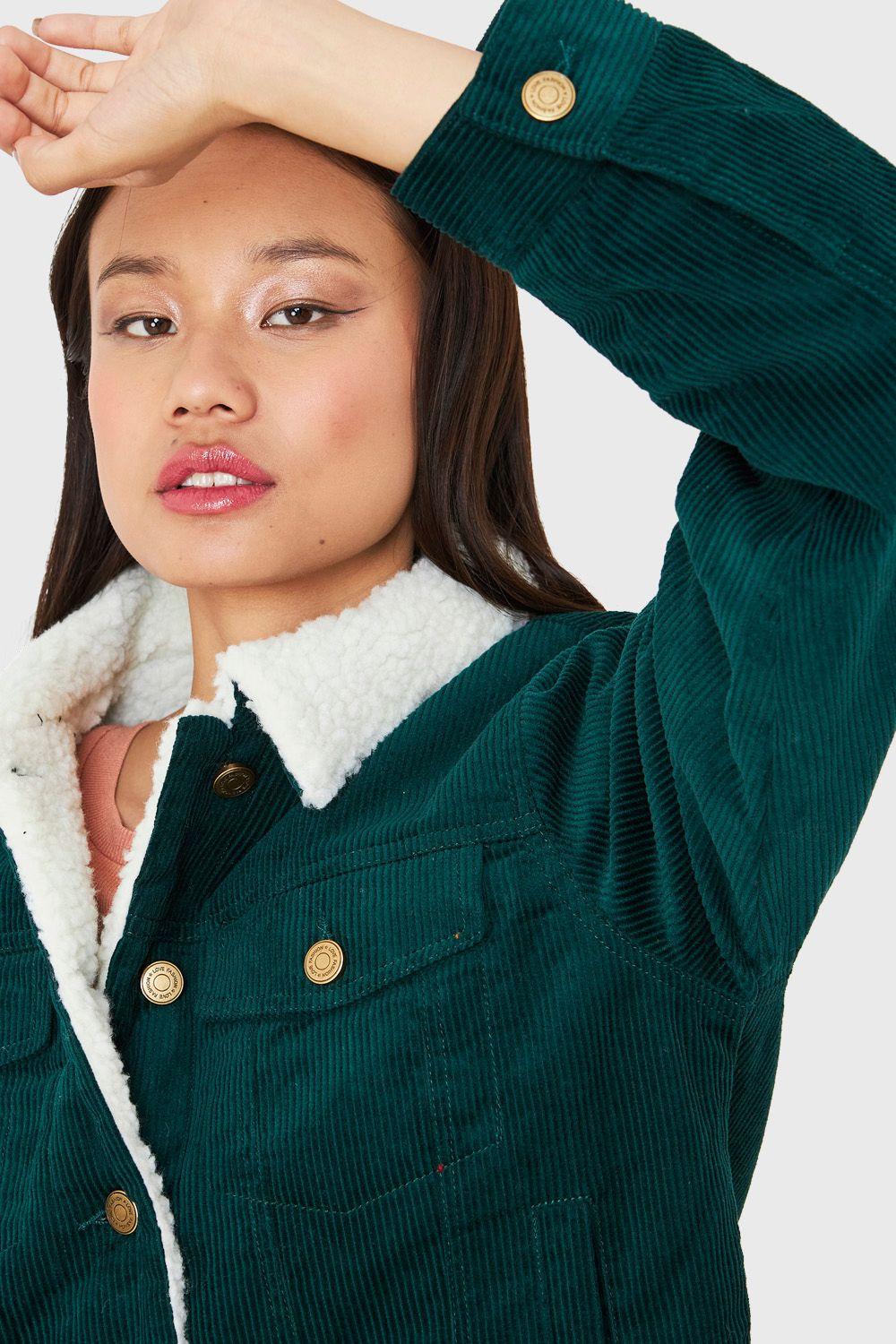 Chaqueta Corta Cotelé Verde Nicopoly-5