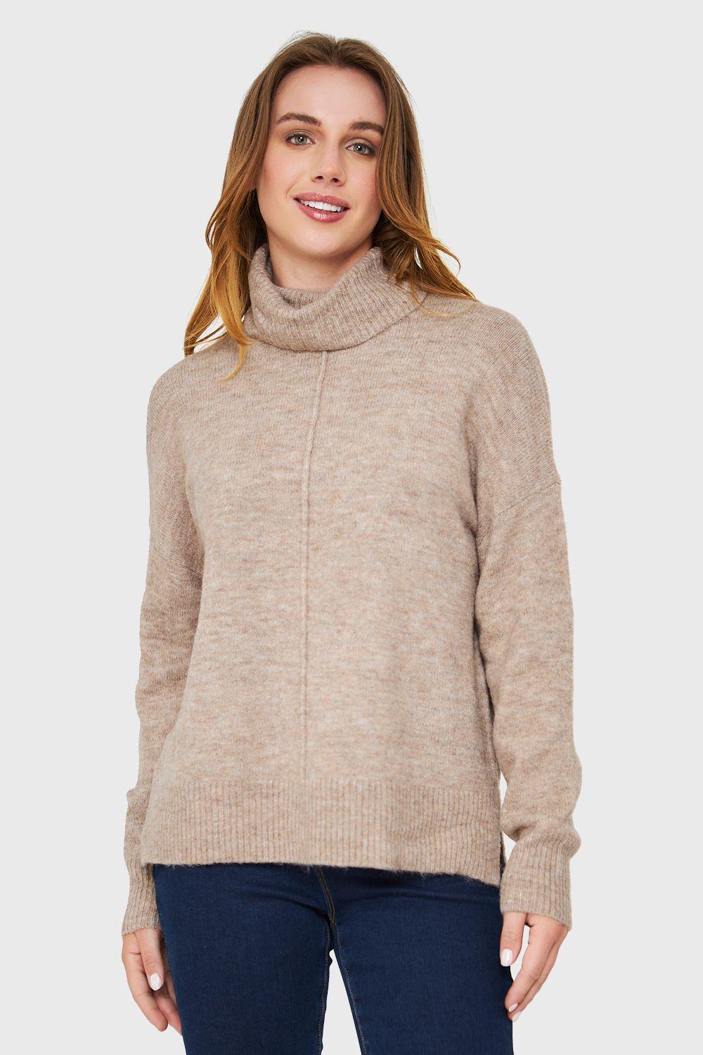 Sweater Beatle Costura Khaki Nicopoly-0