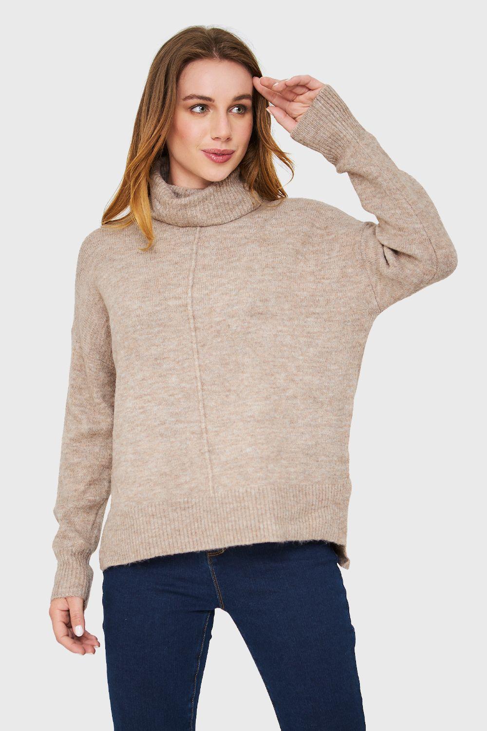 Sweater Beatle Costura Khaki Nicopoly-4
