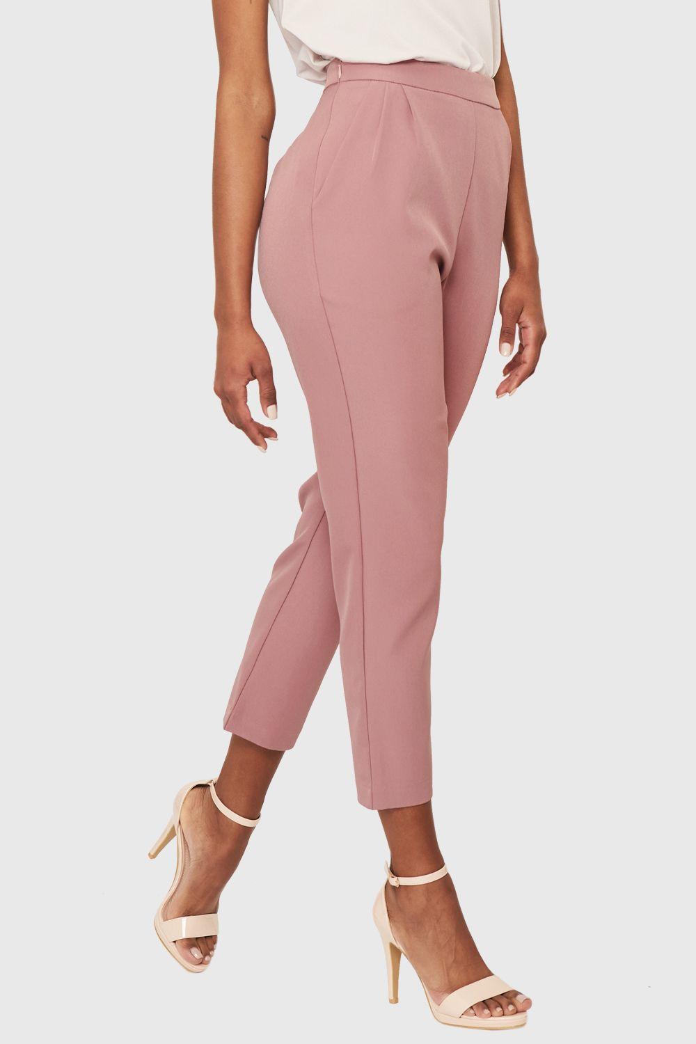 Pantalón Básico Tiro Alto Rosado Nicopoly-2