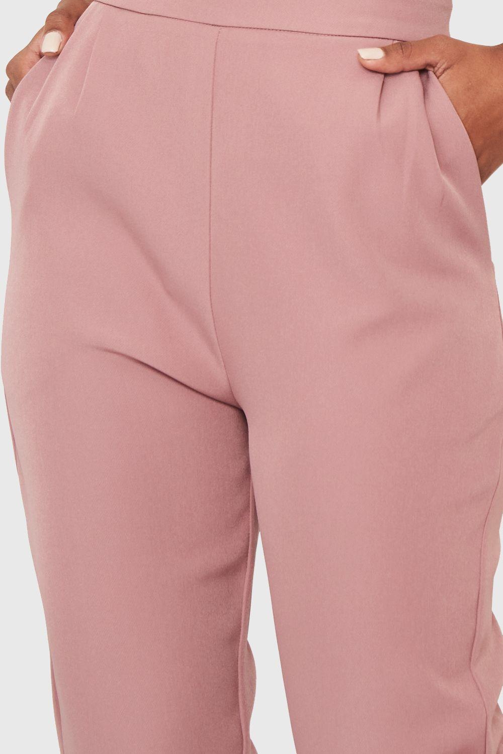 Pantalón Básico Tiro Alto Rosado Nicopoly-5