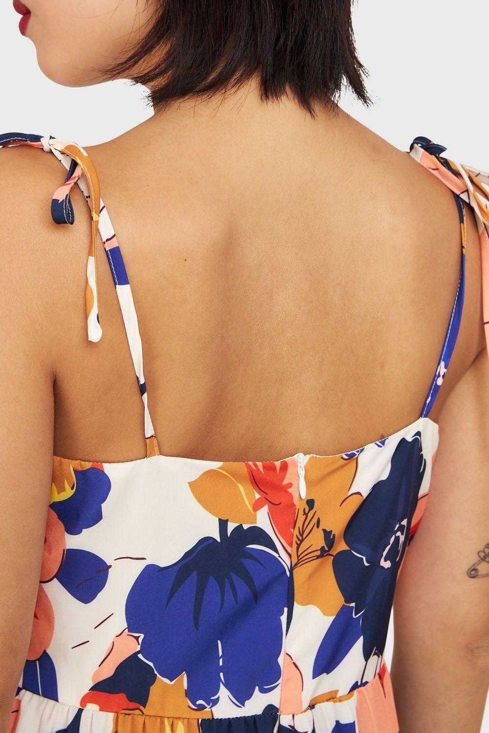 Vestido Con Faldón Plisado Azul Nicopoly-5