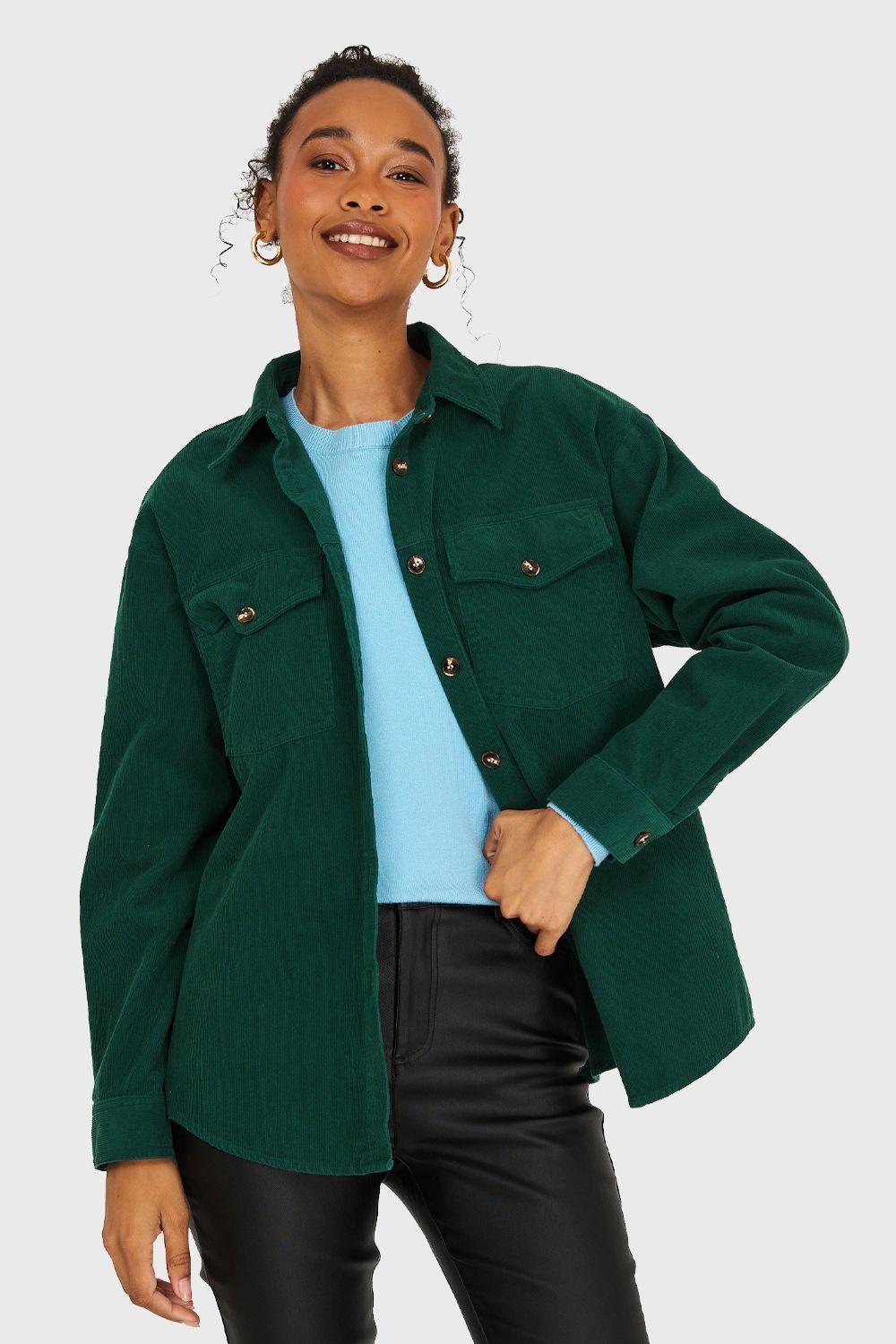 Sobrecamisa Cotelé Verde Oscuro Nicopoly-0