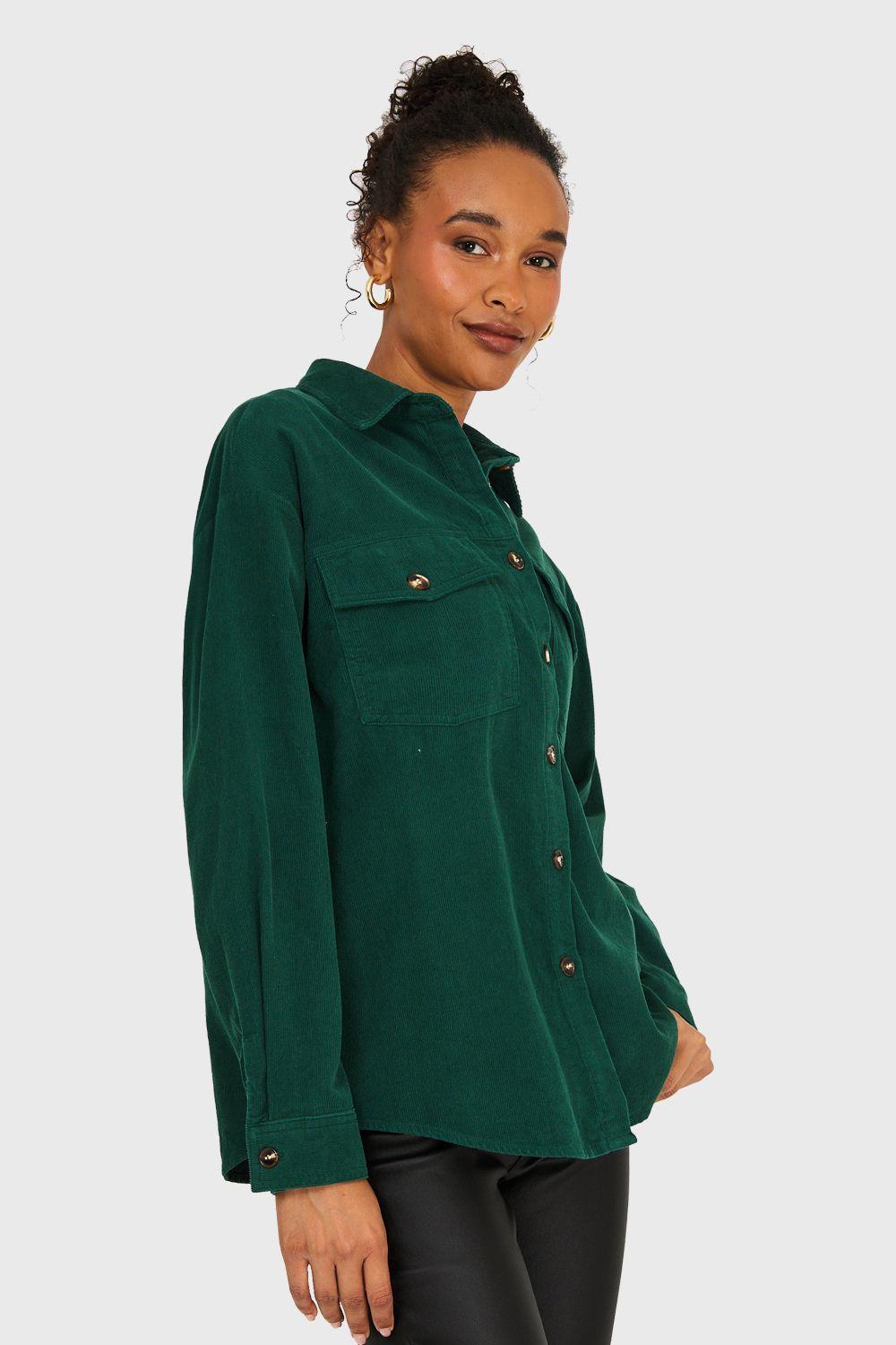 Sobrecamisa Cotelé Verde Oscuro Nicopoly-2
