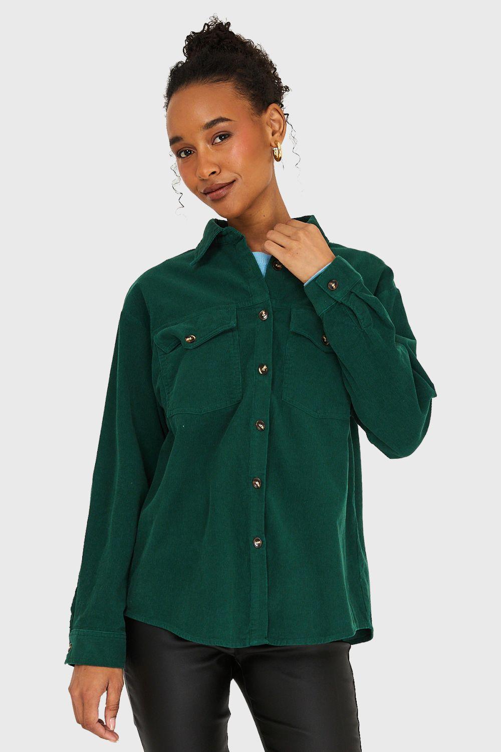 Sobrecamisa Cotelé Verde Oscuro Nicopoly-4
