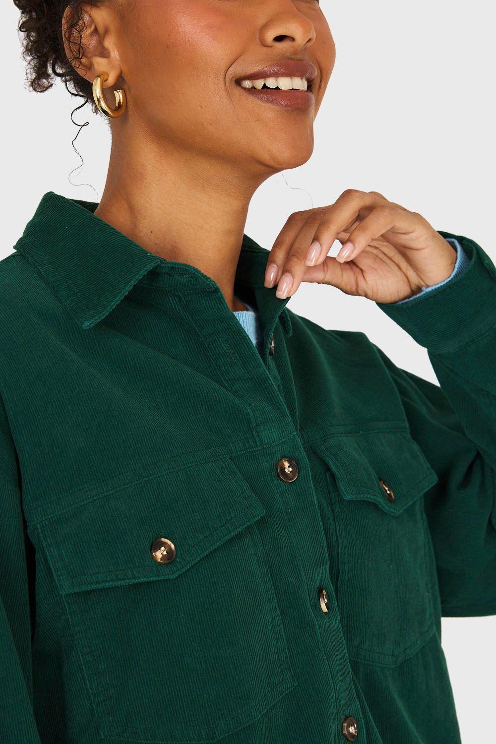 Sobrecamisa Cotelé Verde Oscuro Nicopoly-5