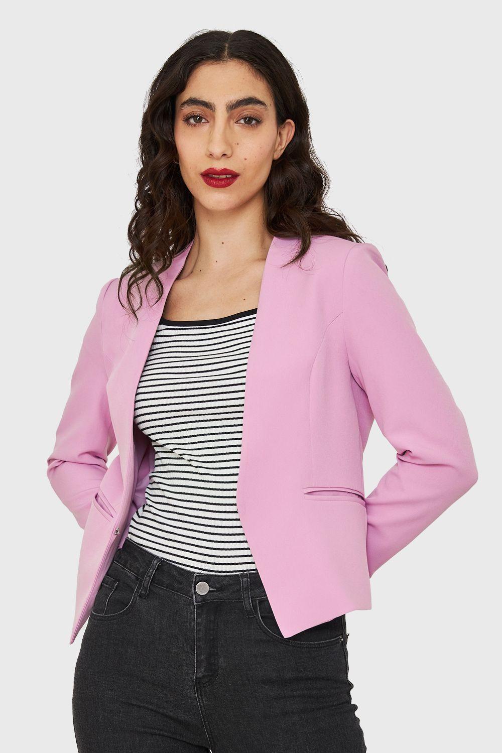 Blazer Entallado Clásico Malva Nicopoly-4