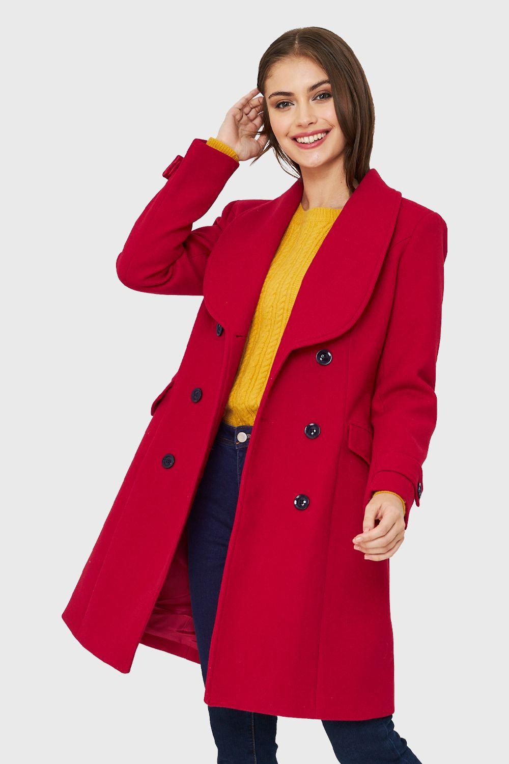 Abrigo Seis Botones Rojo Nicopoly-4
