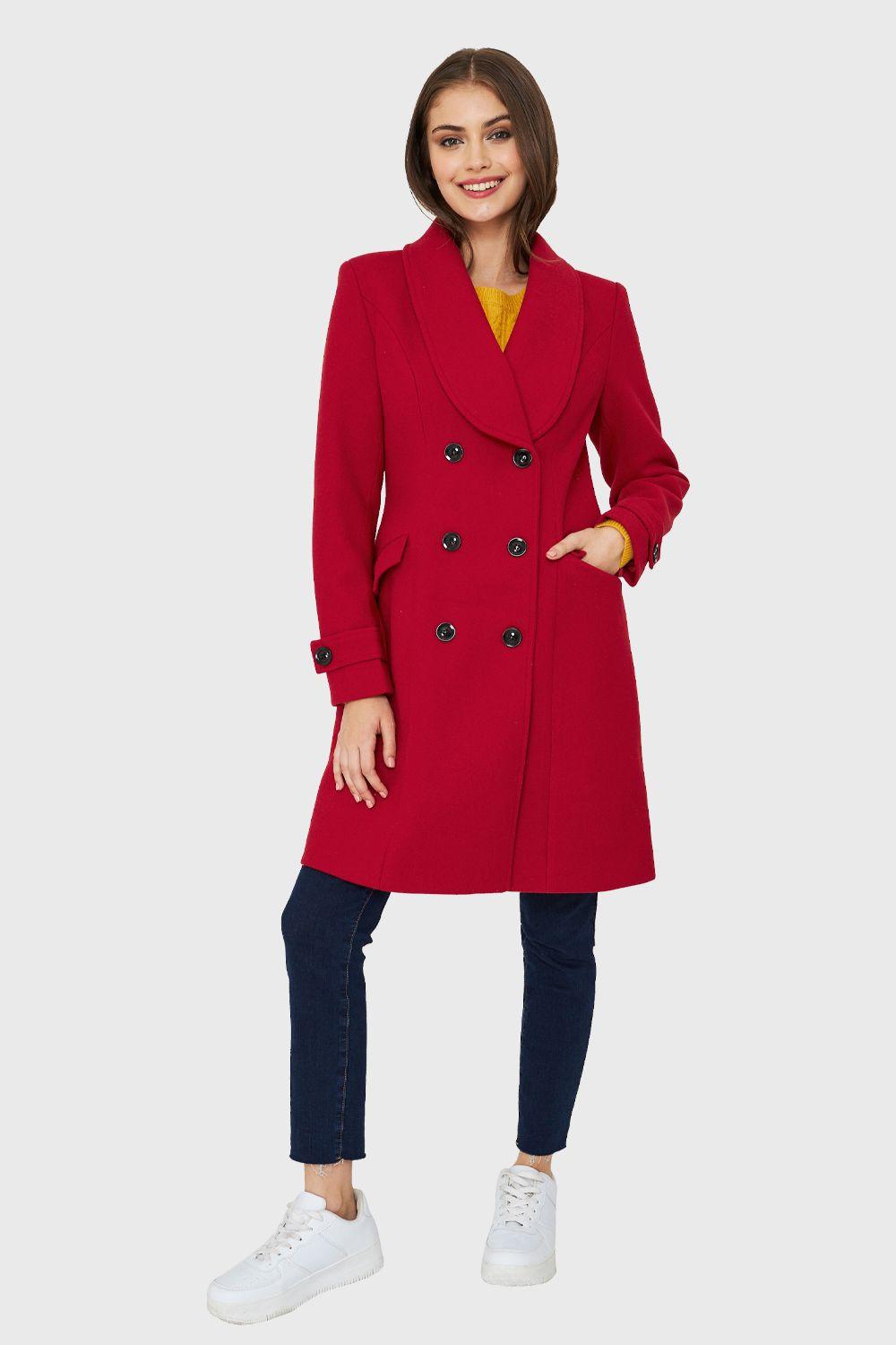 Abrigo Seis Botones Rojo Nicopoly-1
