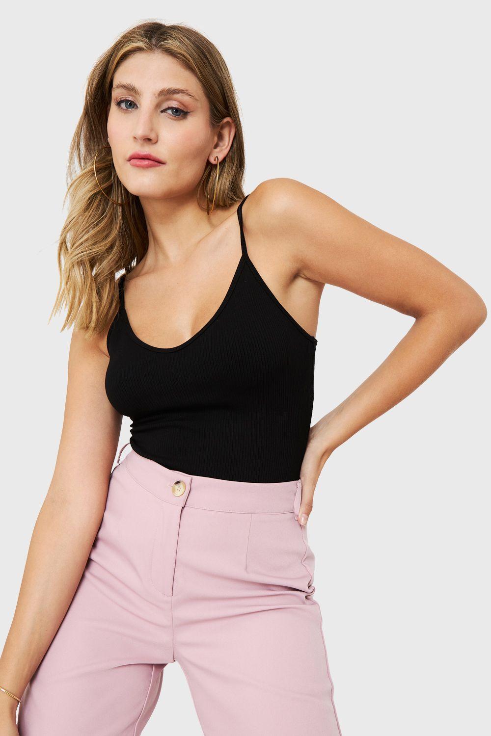 Body Pabilo Acanalado Negro Nicopoly-0