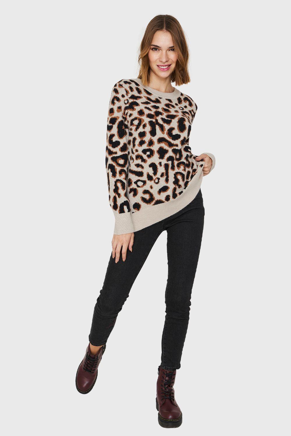 Sweater Leopard Beige Nicopoly-1