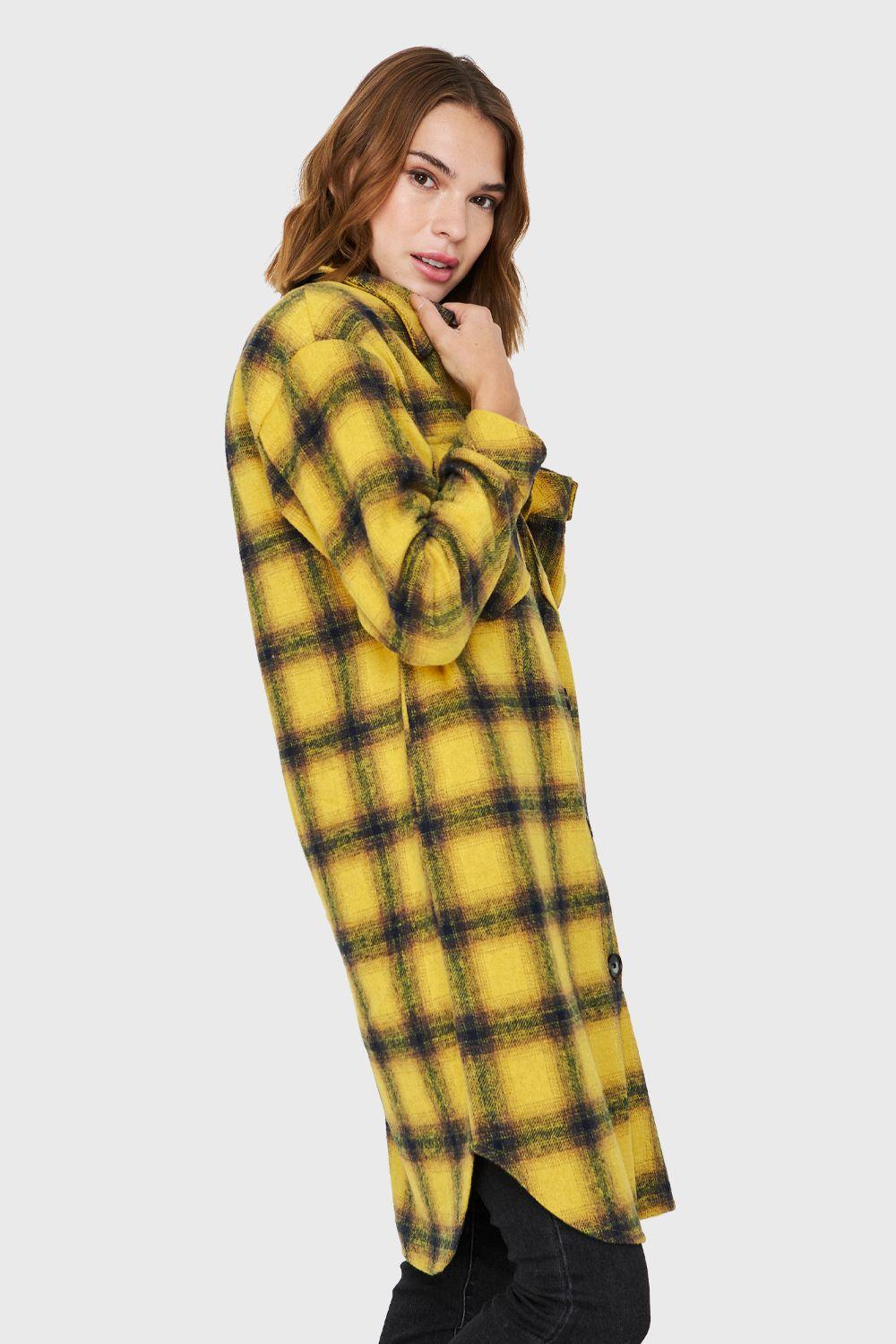 Sobrecamisa Bolsillos Cuadros Amarillo Nicopoly-2