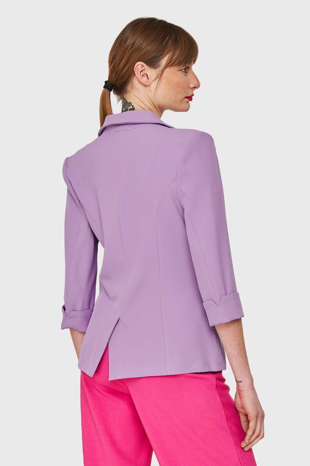 Blazer Entallado Manga 3/4 Lila Nicopoly-3