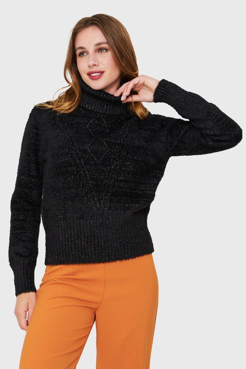 Sweater Beatle Brillos Negro Nicopoly-0
