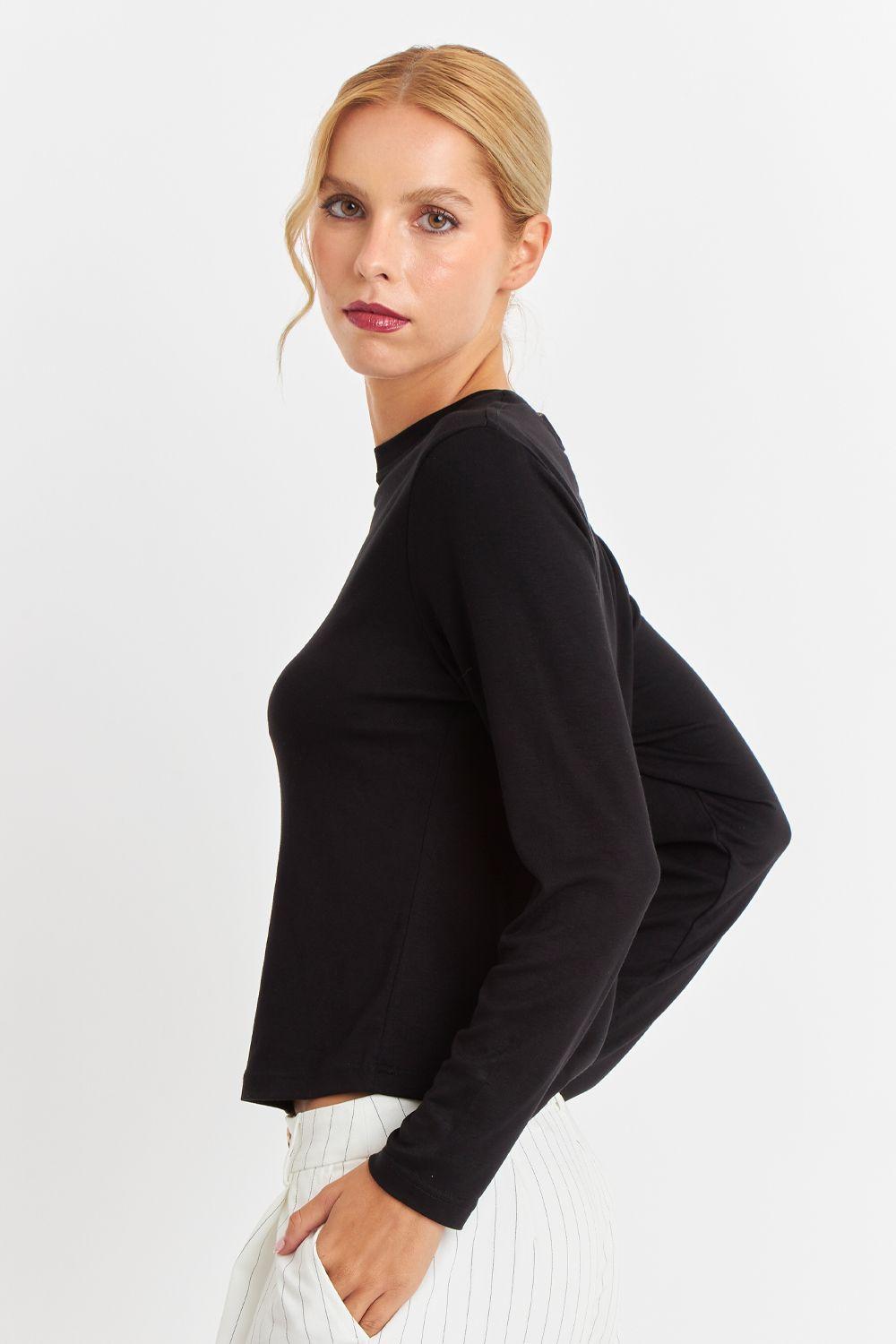Polera Cuello Redondo Negro Nicopoly-2