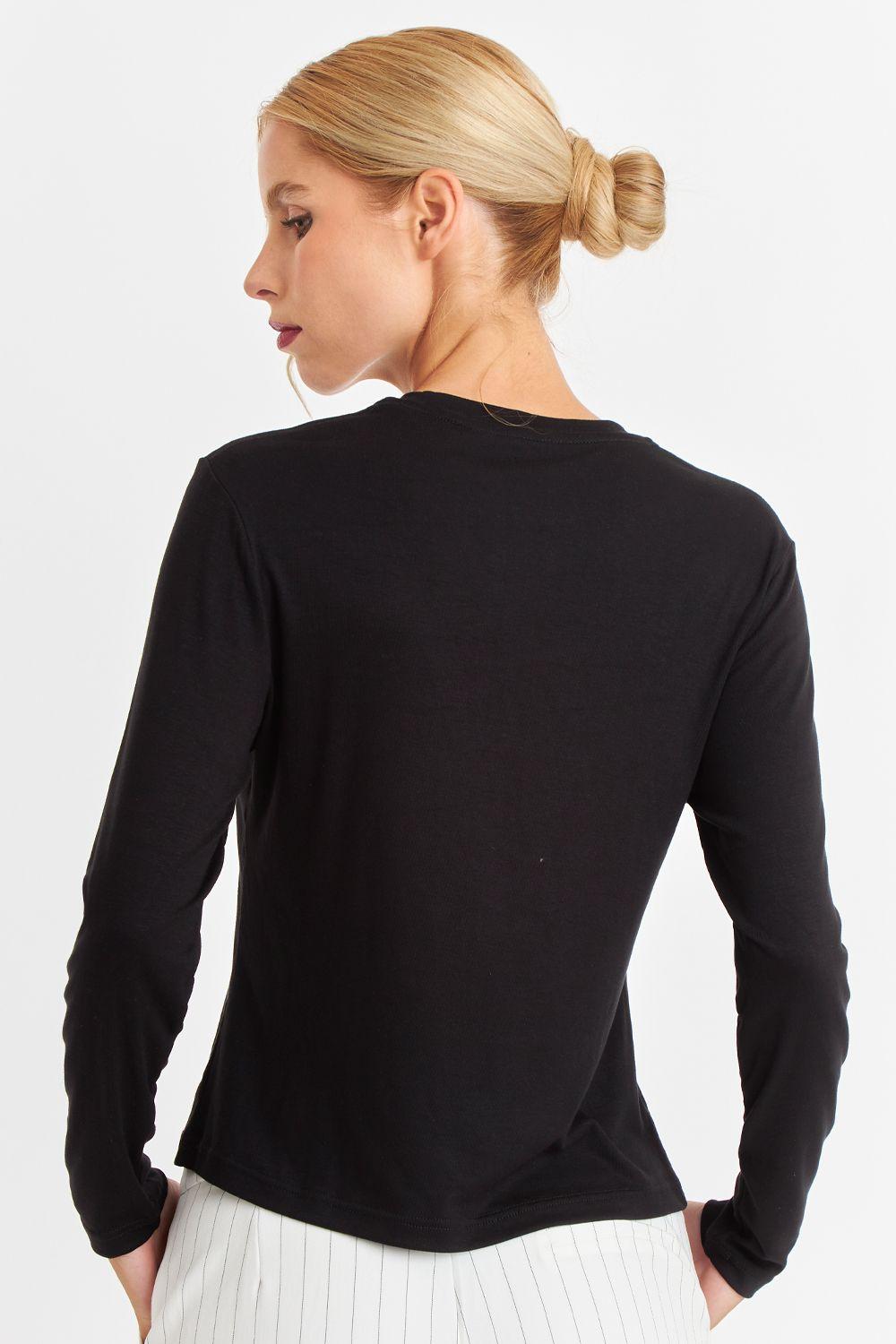 Polera Cuello Redondo Negro Nicopoly-3