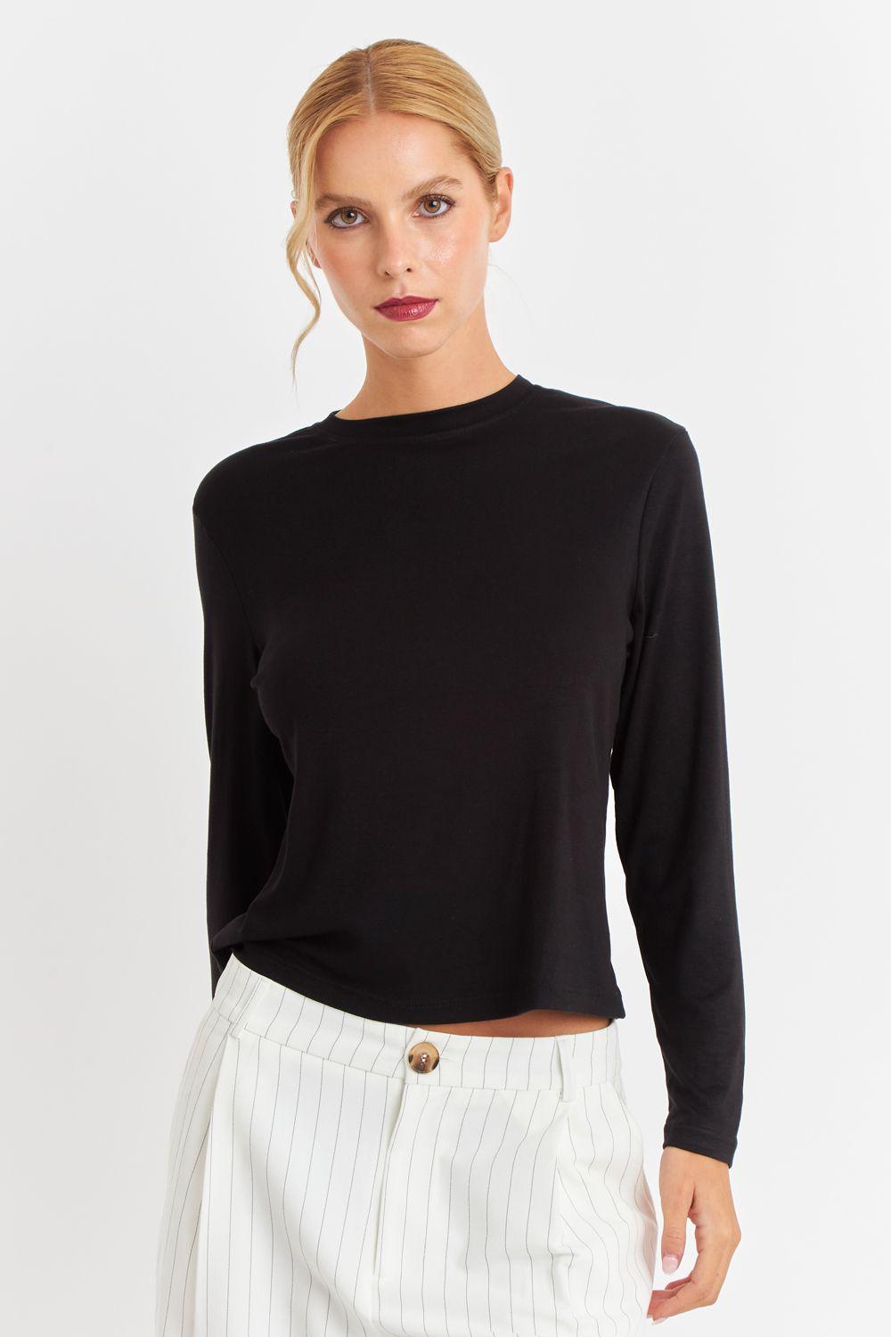 Polera Cuello Redondo Negro Nicopoly-4