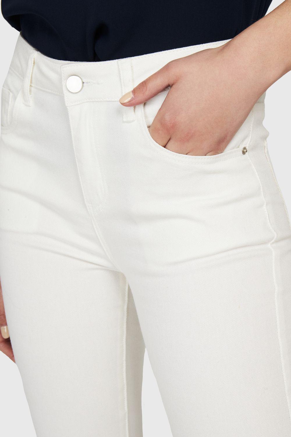 Jeans Básico Pitillo Blanco Nicopoly-4