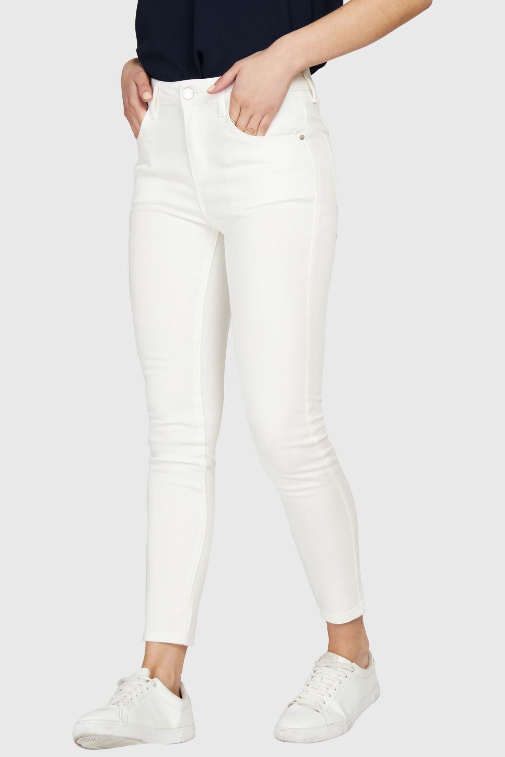 Jeans Básico Pitillo Blanco Nicopoly-2