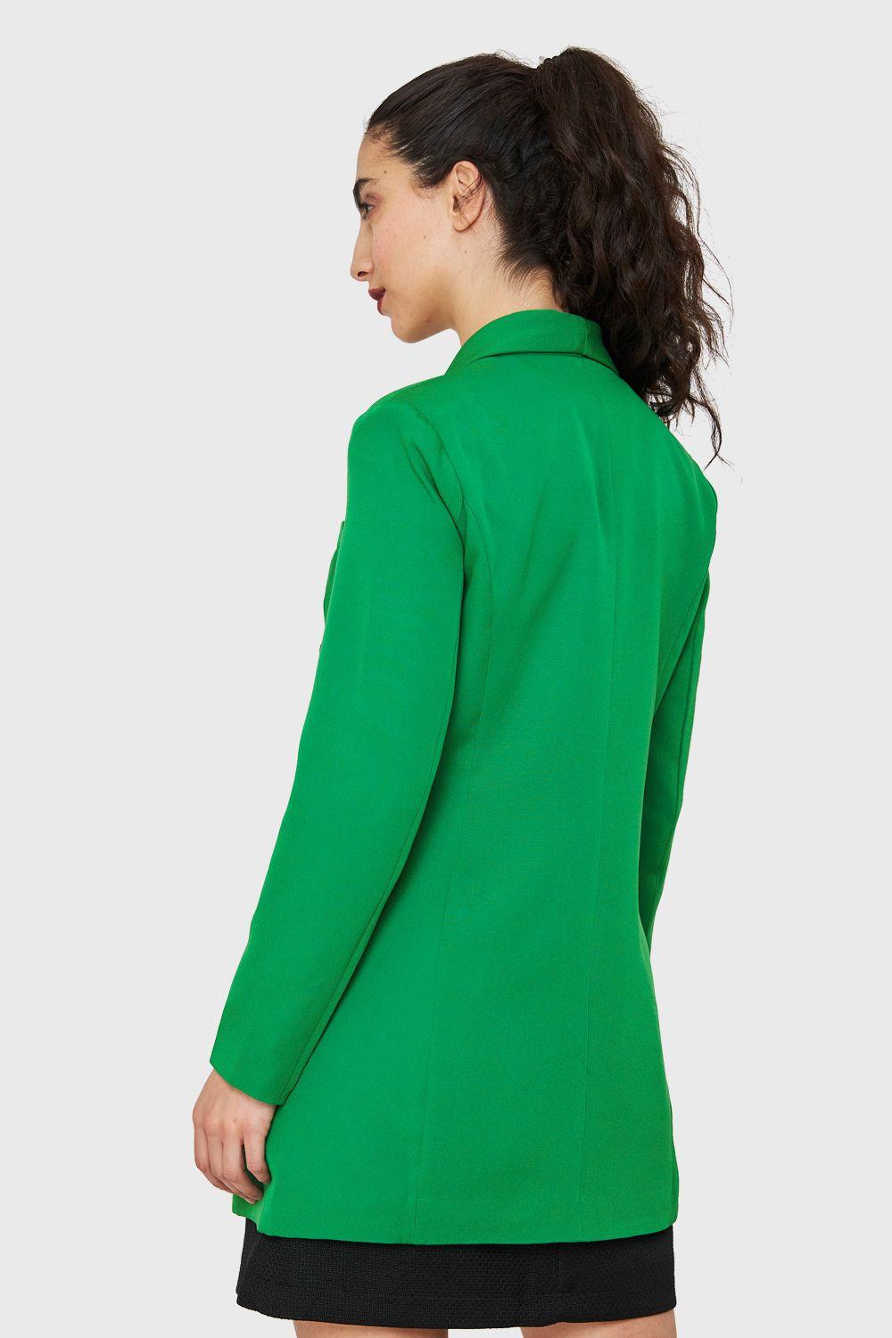 Blazer Largo Cuatro Botones Verde Nicopoly-3