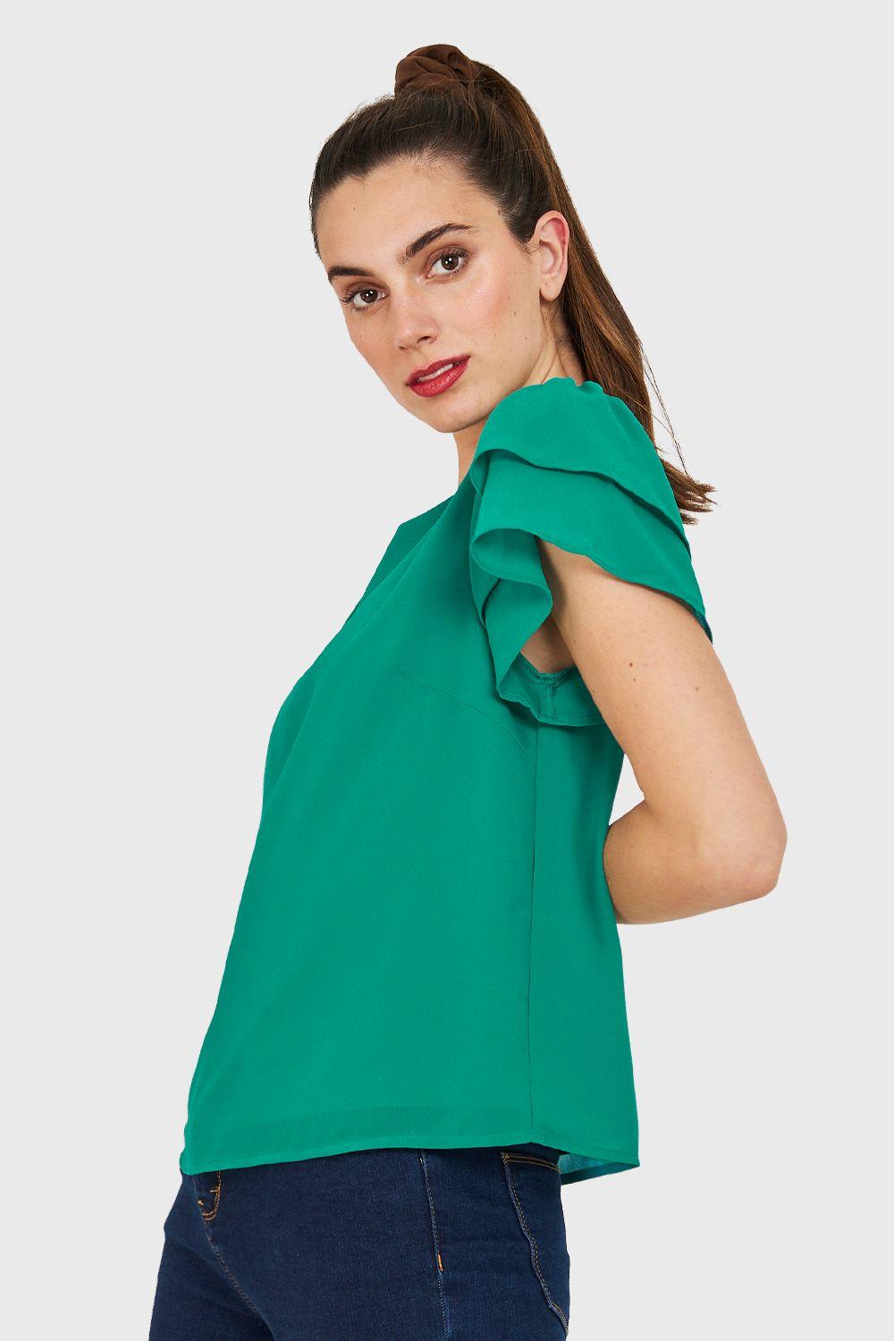 Blusa Básica Vuelos Verde Nicopoly-2