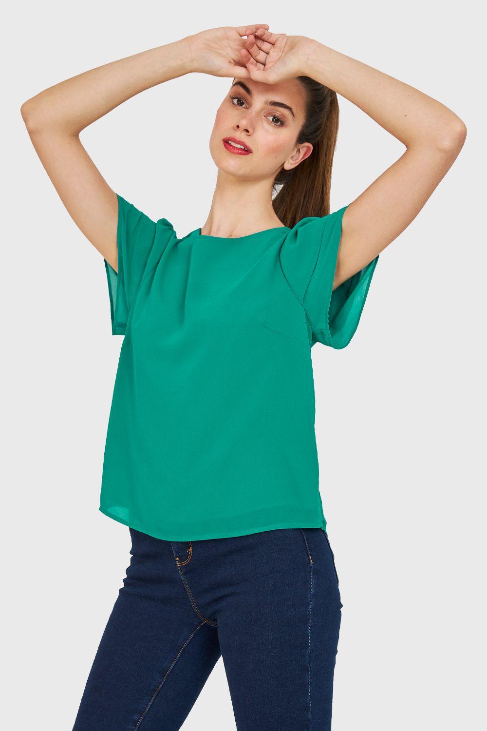 Blusa Básica Vuelos Verde Nicopoly-4