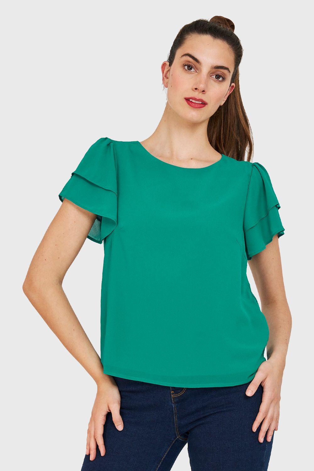 Blusa Básica Vuelos Verde Nicopoly-0