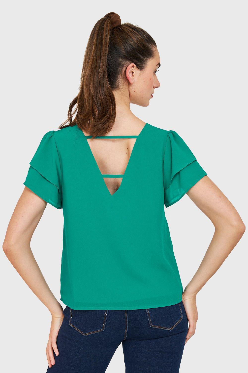 Blusa Básica Vuelos Verde Nicopoly-3