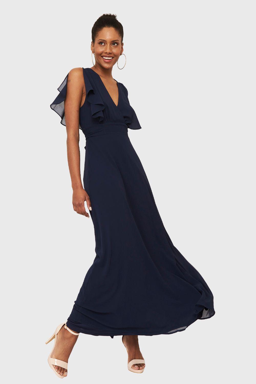 Vestido Largo Azul Marino Nicopoly-0