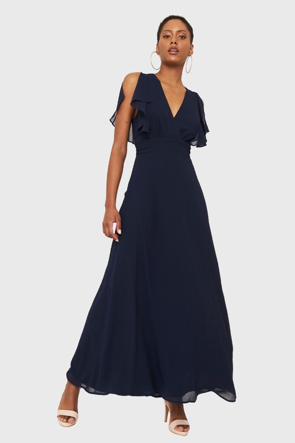 Vestido Largo Azul Marino Nicopoly-1