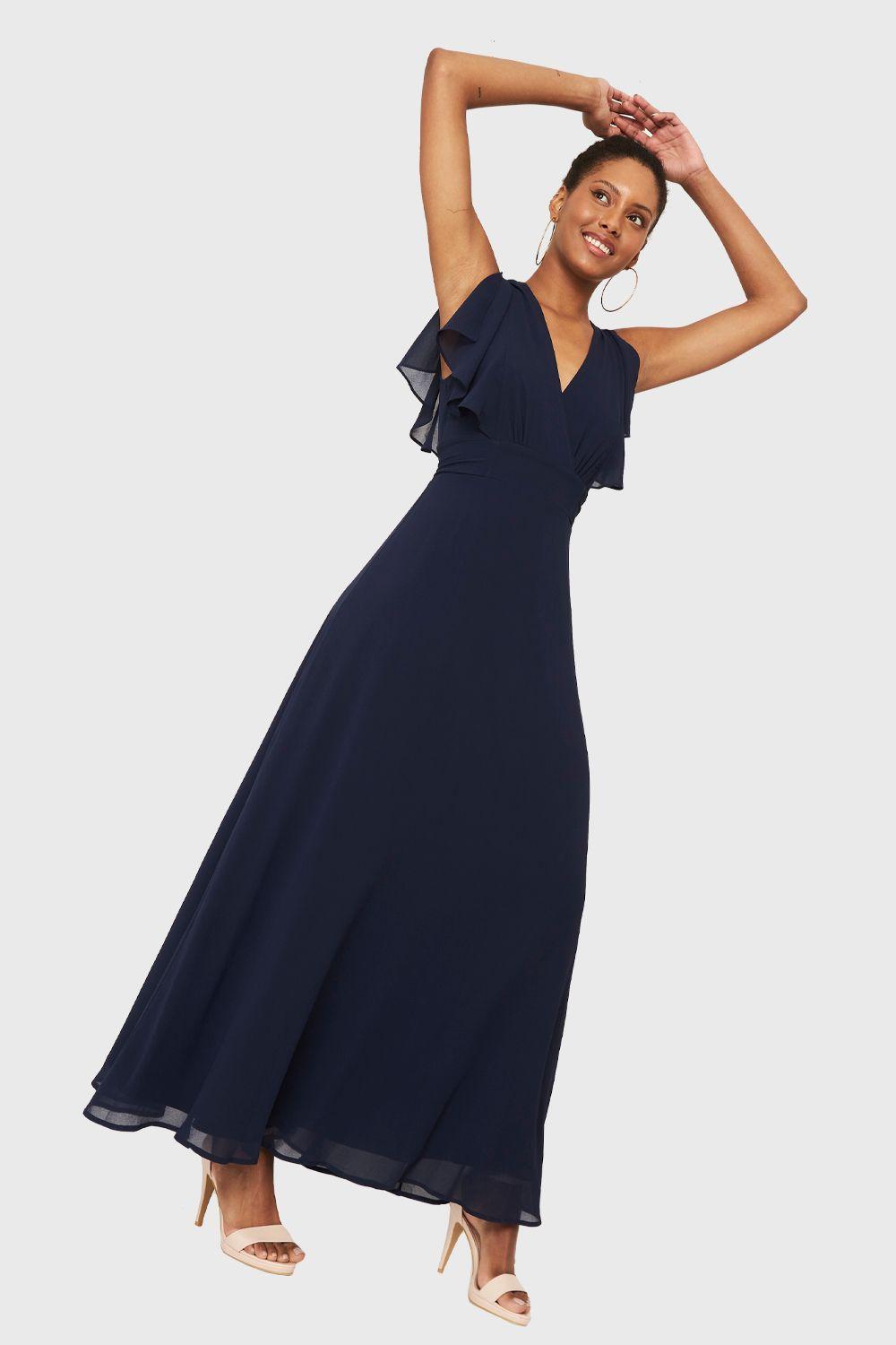 Vestido Largo Azul Marino Nicopoly-4
