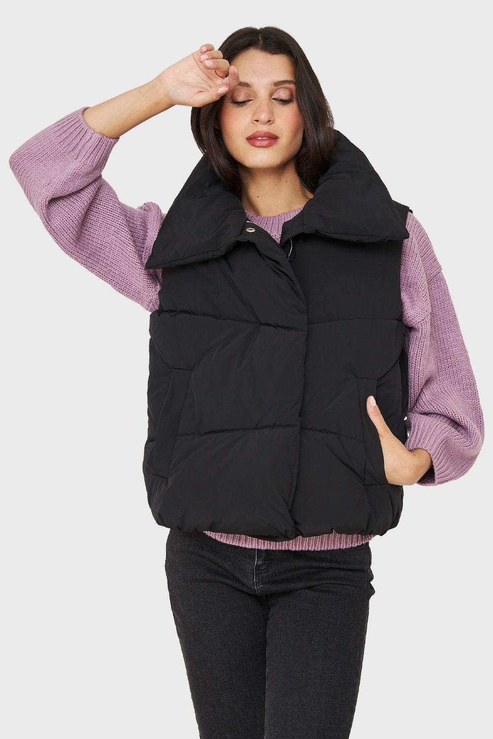 Parka Sin Mangas Imán Cuello Negro Nicopoly-4