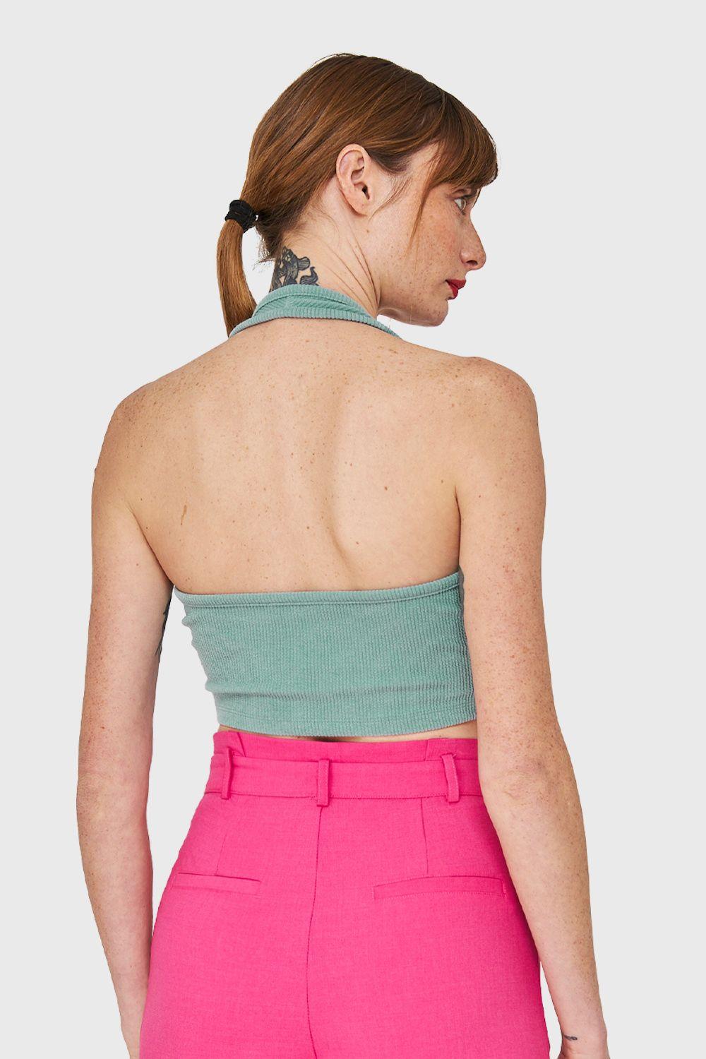 Top Escote V Cruzado Menta Nicopoly-3