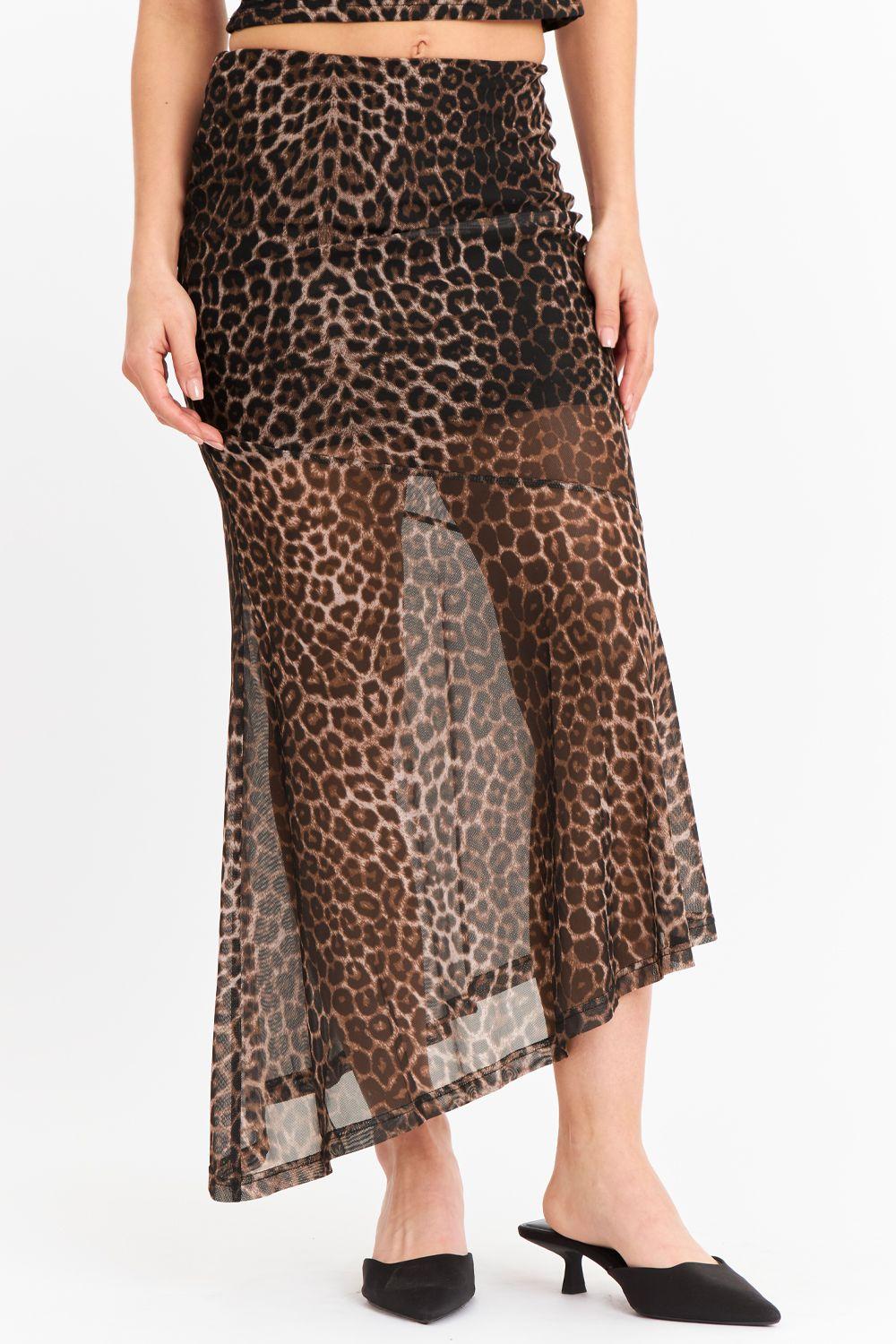 Falda Asimétrica Animal Print-0