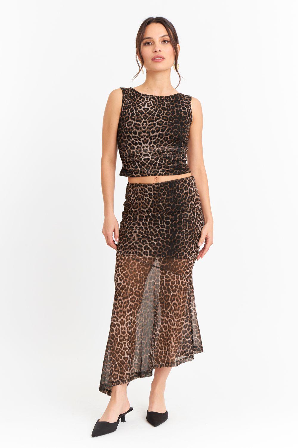 Falda Asimétrica Animal Print-1