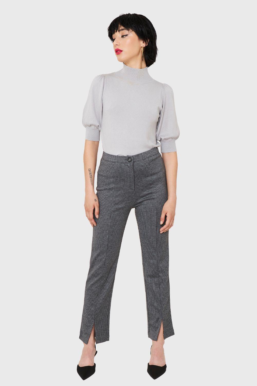 Calza Pied De Poule Gris Nicopoly-1