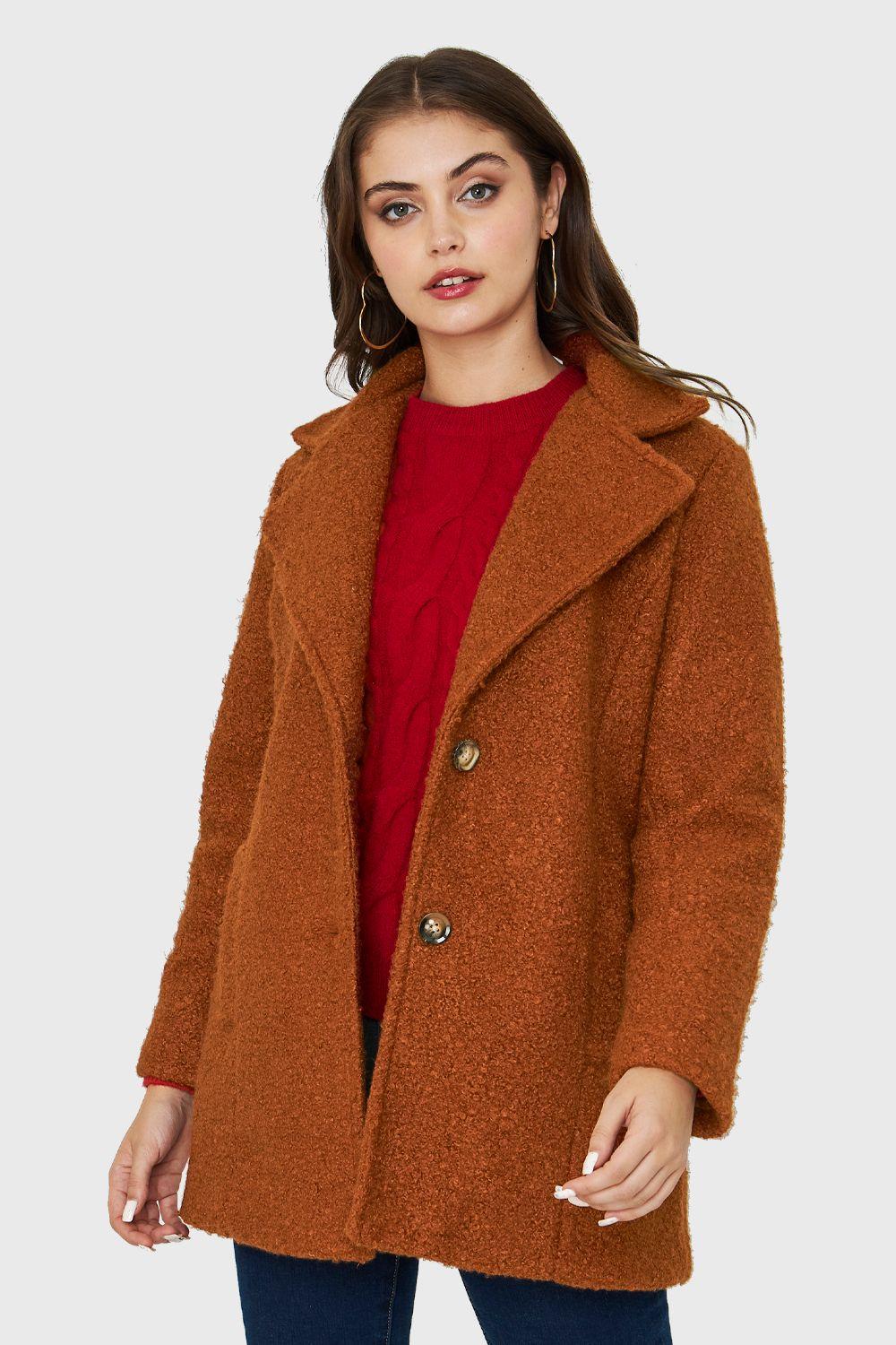 Abrigo Básico Dos Botones Óxido Nicopoly-0