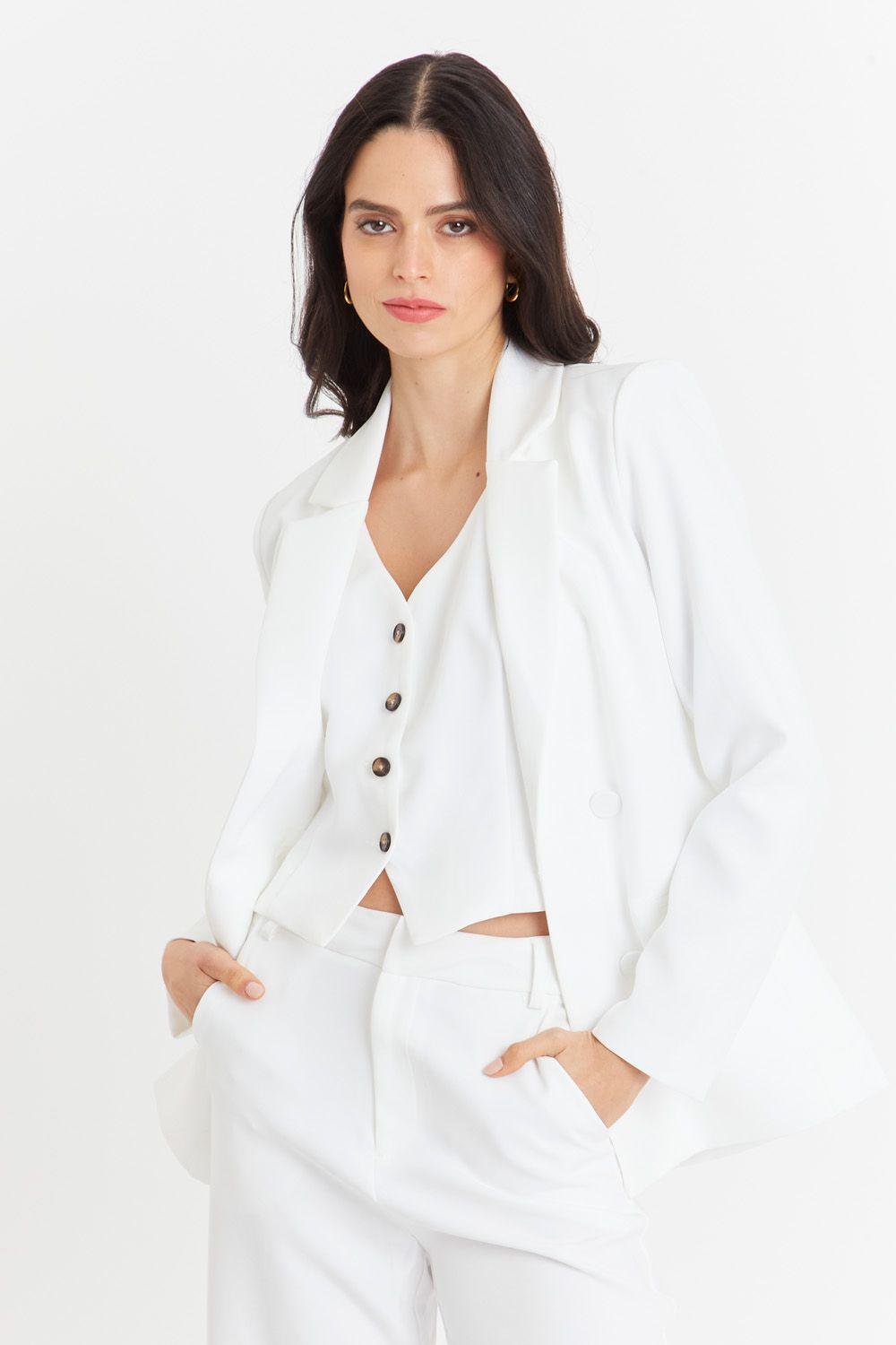Blazer Básico de Tope Blanco Nicopoly-0