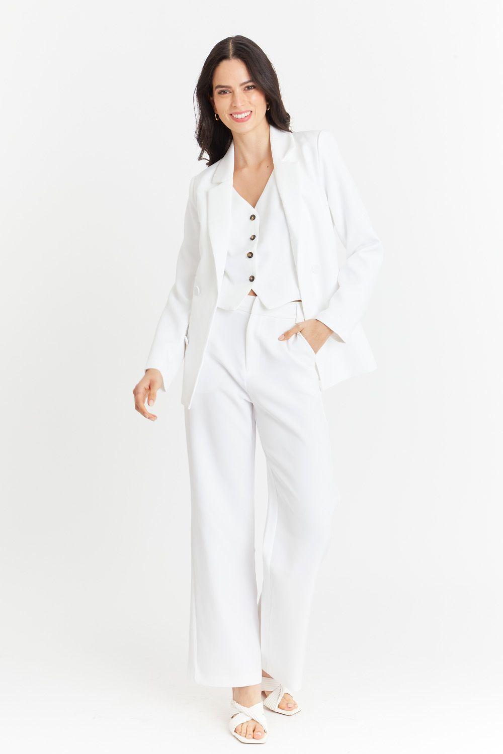 Blazer Básico de Tope Blanco Nicopoly-1