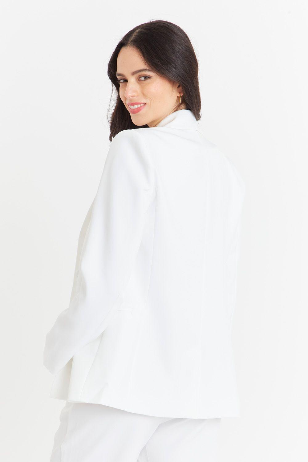 Blazer Básico de Tope Blanco Nicopoly-3