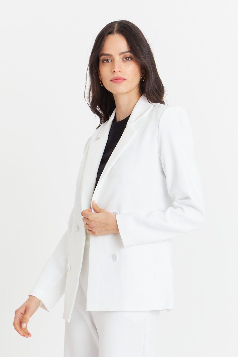 Blazer Básico de Tope Blanco Nicopoly-4