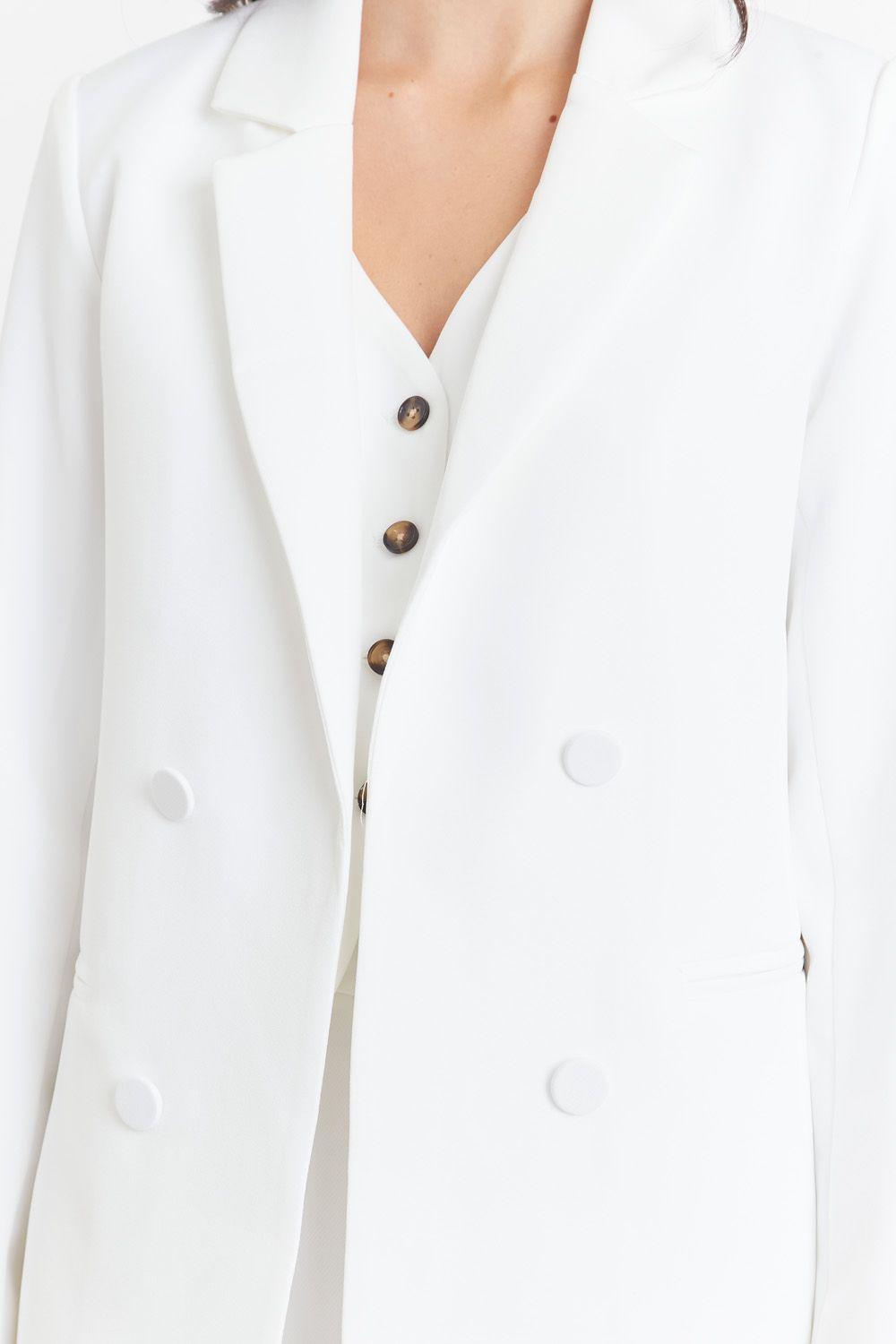 Blazer Básico de Tope Blanco Nicopoly-5
