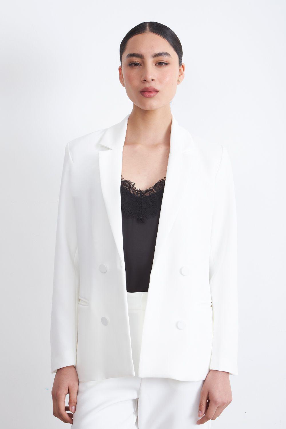 Blazer Básico de Tope Blanco Nicopoly-0