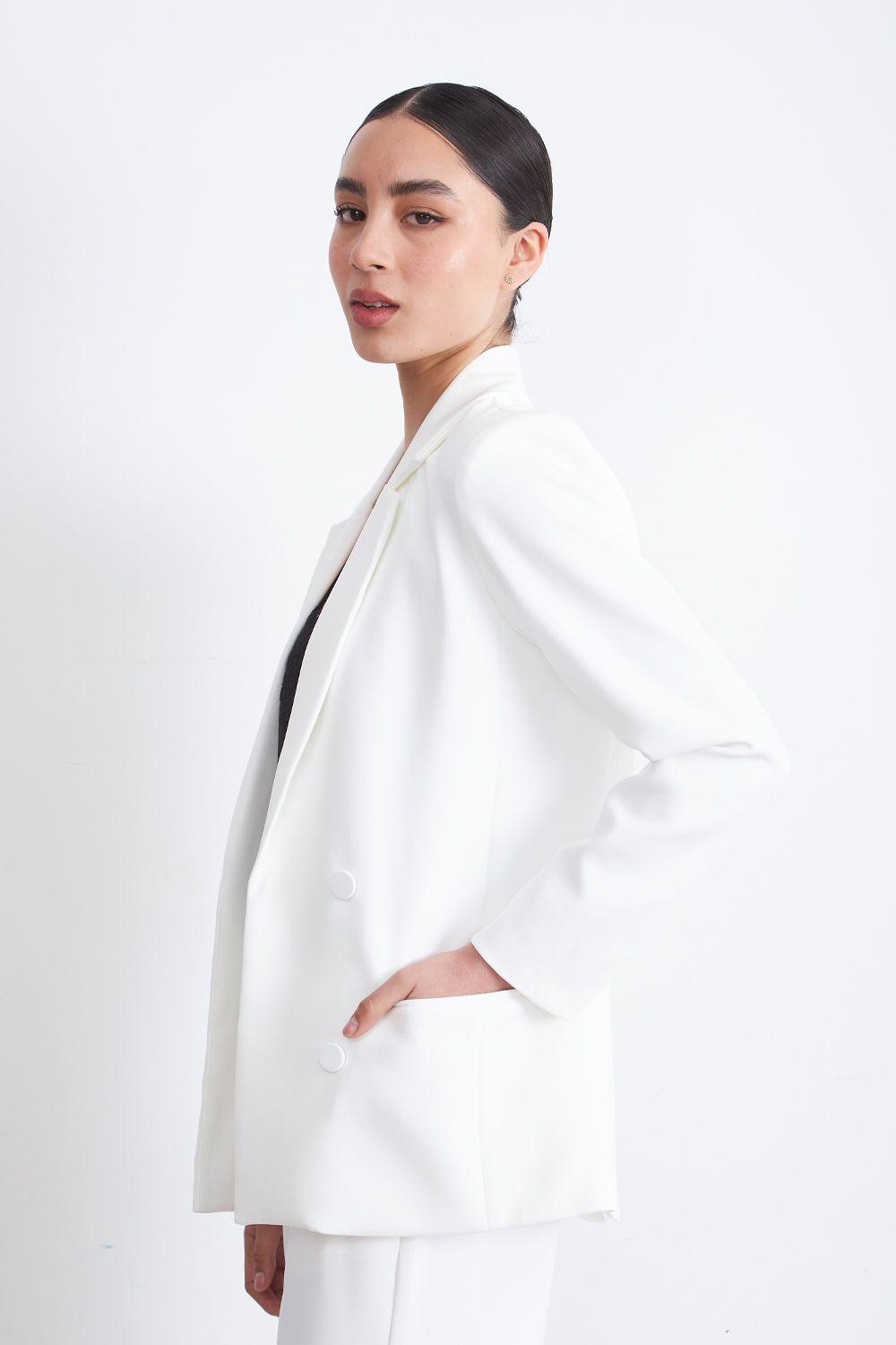 Blazer Básico de Tope Blanco Nicopoly-2