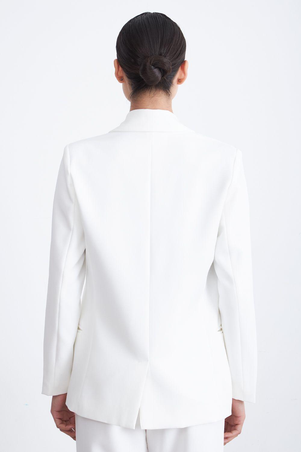 Blazer Básico de Tope Blanco Nicopoly-3