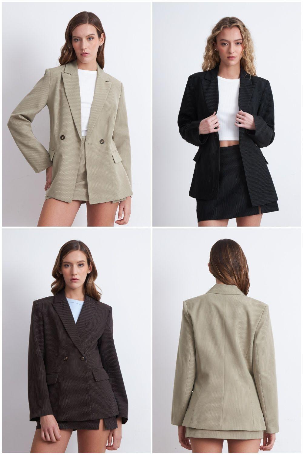Blazer Cruzado Rayas Diplomáticas Azul Marino Nicopoly-4