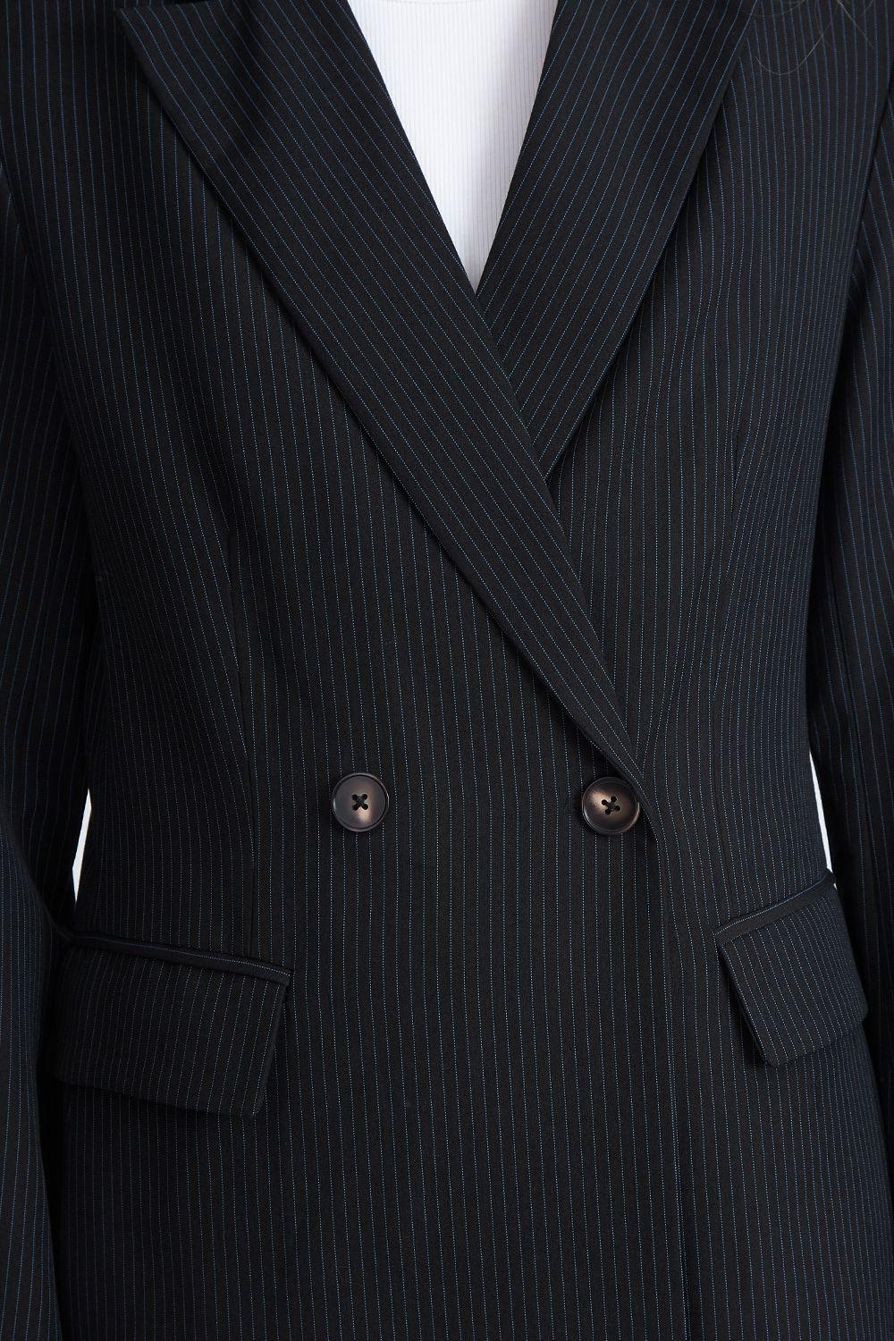 Blazer Cruzado Rayas Diplomáticas Azul Marino Nicopoly-6