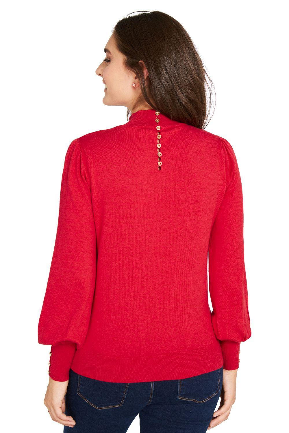 Sweater Botones Rojo Nicopoly-3
