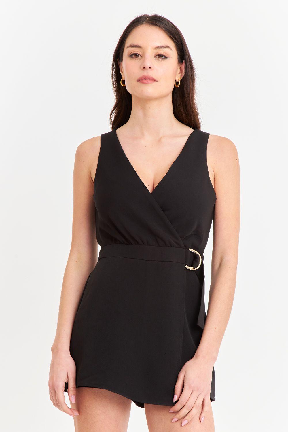 Enterito Escote Cruzado Negro Nicopoly-0