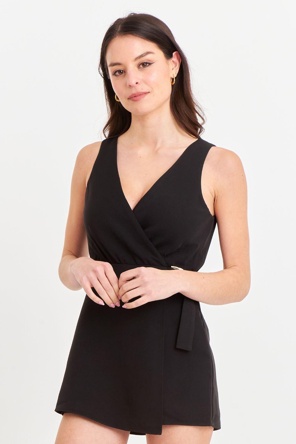 Enterito Escote Cruzado Negro Nicopoly-4